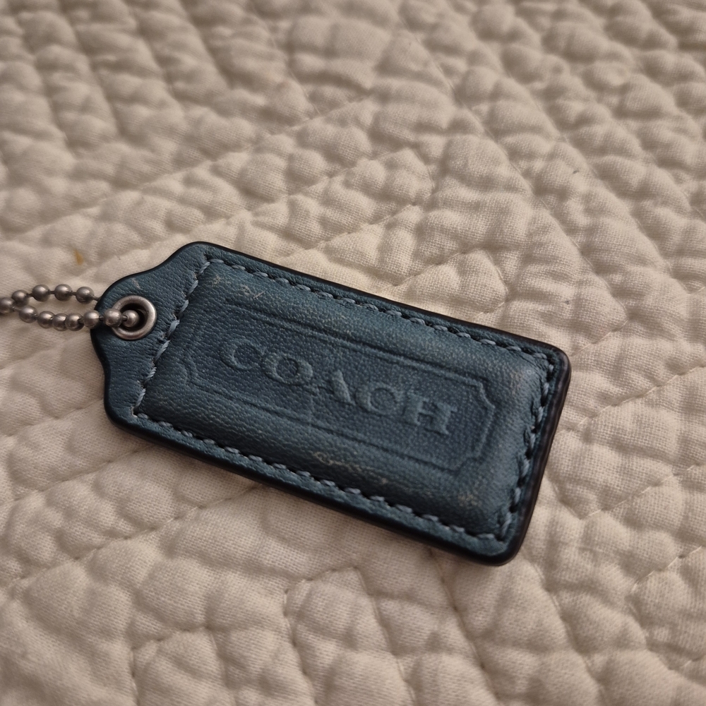 Coach Blue Leather Hangtag Two Tone - Picture 3 of 5